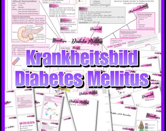 025/003 DIABETES MELLITUS - Summary A4 and learning cards A6 to laminate in yourself