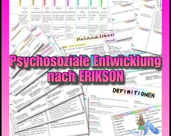 010/052 Psychosocial development according to Erik H. Erikson- summary and flashcards as PDF to print out