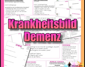 018/009 KRANKHEITSBILD Demenz - Zusammenfassung und Lernkarten als PDF zum drucken