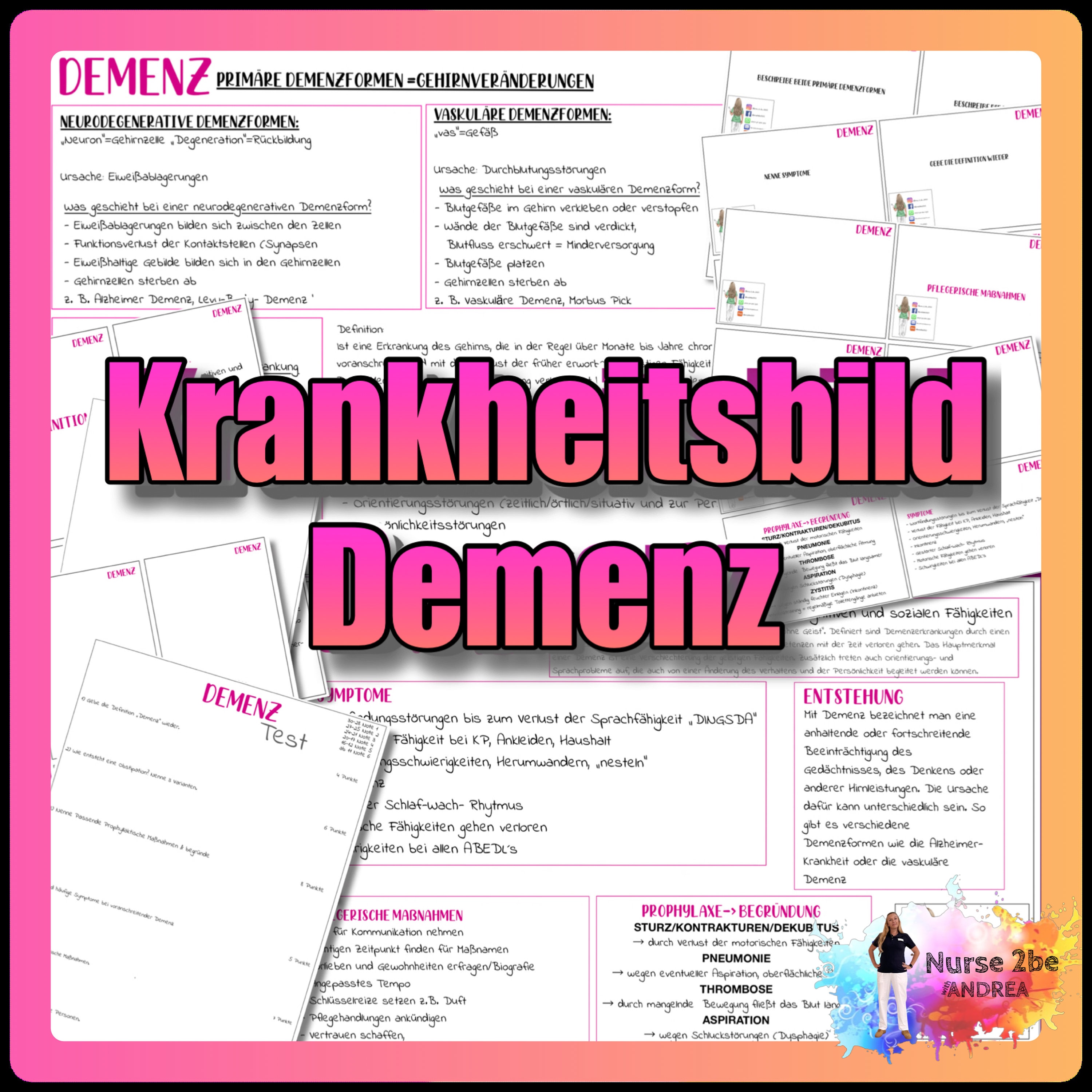 018/009 ILLNESS Dementia - Summary and flashcards as PDF to print