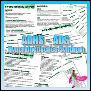 Op de afbeelding: Een kleurrijke infographic over ADHD en ADD, ook wel bekend als aandachtstekortstoornis met hyperactiviteit. De infographic bevat informatie over de definitie, symptomen, behandeling en het beheer van ADHD en ADD. De infographic is in het Duits.