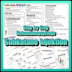 007/002 Subcutane injectiebehandeling, stapsgewijze leerkaarten en overzicht om af te drukken, met pocketkaart