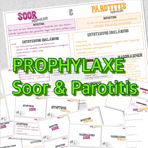 Soor Und Parotitis Maßnahmen 042 Prophylaxe Soor Und Parotitis Zusammenfassung A4 Und | Etsy