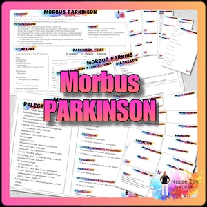 018/008 Resumo de Parkinson Din A4, flashcards Din A6, em PDF para imprimir