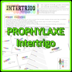 005/002 PROPHYLAXE Intertrigo - Summary A4 - Flashcards A6 - Notes - Test your knowledge - Blank cards -