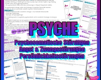 139 Psyche Psychosomatic disorder, anxiety and obsessive-compulsive disorder, personality disorders