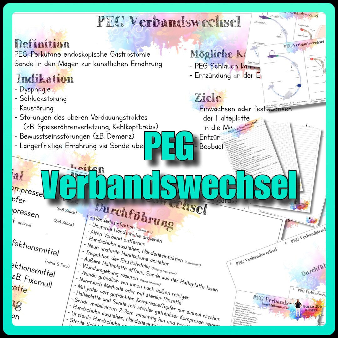 007/003 PEG Dressing Change Treatment Summary and Flashcards Etsy
