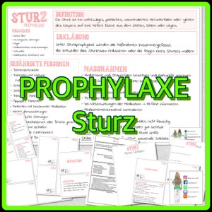 Könnte beinhalten: Eine bunte Infografik zur Sturzprophylaxe mit dem Titel "Sturz Prophylaxe". Die Infografik enthält Informationen über Ursachen, Risikofaktoren und Präventionsstrategien für Stürze. Die Infografik enthält auch einen Abschnitt darüber, wie man Stürze zu Hause verhindern kann.