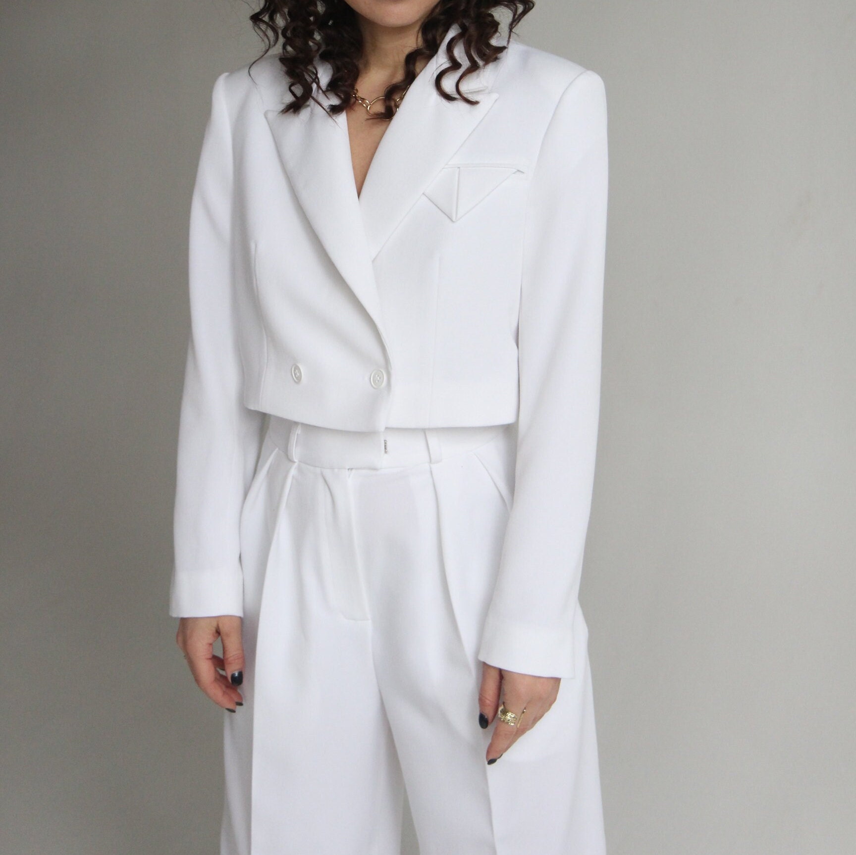 White palazzo trousers main image 1