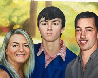 Custom oil painting from photo,Memorial portrait,,Oil Paint Portrait,Custom portrait,Oil Paint Portrait Family