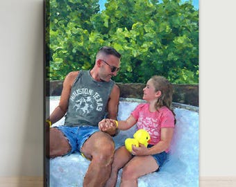 Custom Digital Oil Painting Portrait on Canvas: Photo to Art