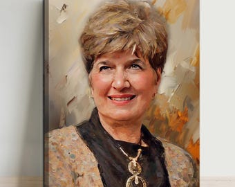 Custom Digital Oil Painting Portrait on Canvas: Photo to Art,Custom Portrait From Photo,human and pet portait,custom portrait,wedding gift