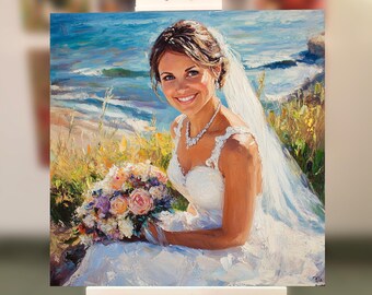 Personalized Custom Couple Portrait From Photo,Wedding, Anniversary,funny custom portrait,Printed on Canvas Ready to Hang