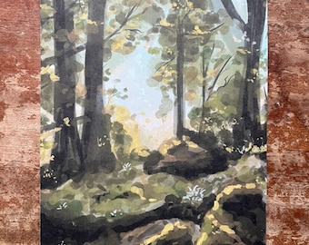 Woodlands A5 Print – Whimsical Illustration – Home Decor