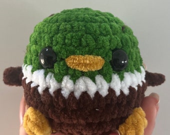 Small Mallard Duck Plushie | Handmade Crochet Duck | Fidget toy | Amigurumi