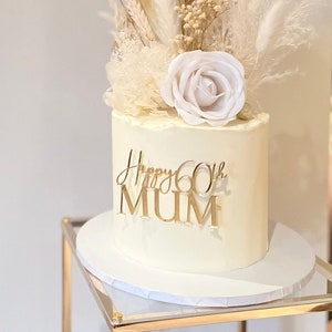 Happy Birthday Mum Cake Charm - Cake Charms for Mum -Cake Toppers Party Supplies-Gold Cake Toppers-Cake Accessories-Birthday Age Cake Charm