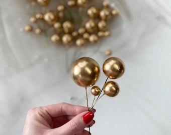 Gold Metallic Cake Balls - Gold Cake Balls - Cake Decorations-Cake Spheres Decoration-Gold Cake Decorations-Gold Cake Spheres-Cake Ball Pack