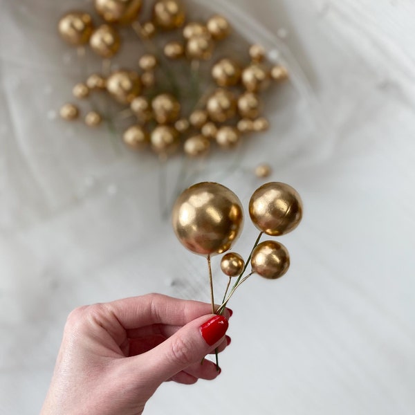 Gold Metallic Cake Balls - Gold Cake Balls - Cake Decorations-Cake Spheres Decoration-Gold Cake Decorations-Gold Cake Spheres-Cake Ball Pack