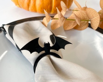 Halloween Wohnkultur - Fledermaus Serviettenringe - Gruseliges Jahr Dekor - Halloween dekorieren - Tisch Dekor - Acryl Serviettenringe -Fledermaus Serviettenhalter
