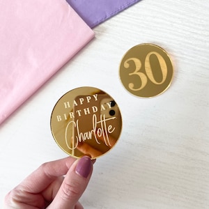 Personalised Birthday Cupcake Discs-Cupcake Topper -Birthday Cake Decor Cake Decoration-Acrylic Cupcake Disc Topper-Name Age Cupcake Topper