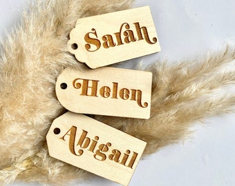 Wood Gift Tags - Christmas Gift Tags - Birthday Gift tags - Personalised Name Gift Tag - Gift Wrapping Gift Tag - Custom Name Gift Tag -Luxe