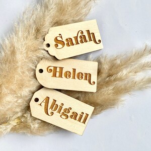 Wood Gift Tags - Christmas Gift Tags - Birthday Gift tags - Personalised Name Gift Tag - Gift Wrapping Gift Tag - Custom Name Gift Tag -Luxe