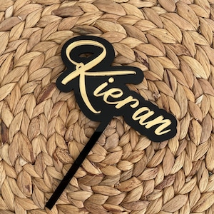 Gold Black Cake Topper - Birthday Cake Topper - Cake Toppers Men - Party Supplies - Gold Cake Topper-Acrylic Cake Decor-Cake Toppers For Him