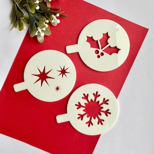 Christmas Coffee Stencils - Coffee Gifts - Cappuccino Stencil - Festive Coffee- Coffee Lover Gifts - Coffee Addict - Stencils -coffee shaker