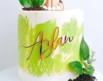 Name Geburtstag Cake Charm - Kinder Geburtstag Cake Topper - Geburtstagskuchen Charm - Kuchen Dekor - Party Zubehör-Gold Cake Charm-Acryl Cake Topper