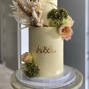 Wedding Cake Topper-Initial Personalised Custom - Cake Topper-Letter Cake Charm-Initial Gold Acrylic Cake Topper Wedding-Monogram Cake Decor