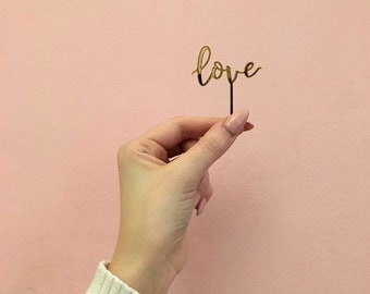 Liefde cupcake toppers - schattige mini topper - cupcake charme - Valentijnsdag cupcake topper - trouwdag cake topper - liefde hart cupcake cadeau-ideeën