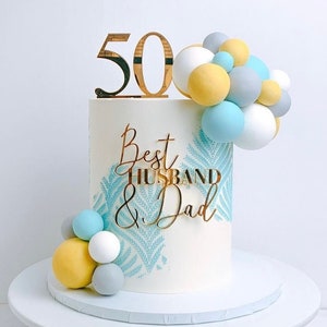 Best Dad Cake Charm Husband Cake Charm New Job Cake Topper Birthday cake Topper For Men Special Dad Gift Cake Supplies-Party Decor Best Husband & Dad