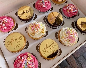 Hen Party Cupcake Discs - Hen Do Cupcake Discs - Hen Party Cake Decor - Cake Decorations- Cake Accessories - Cake Toppers - Hen Party Topper