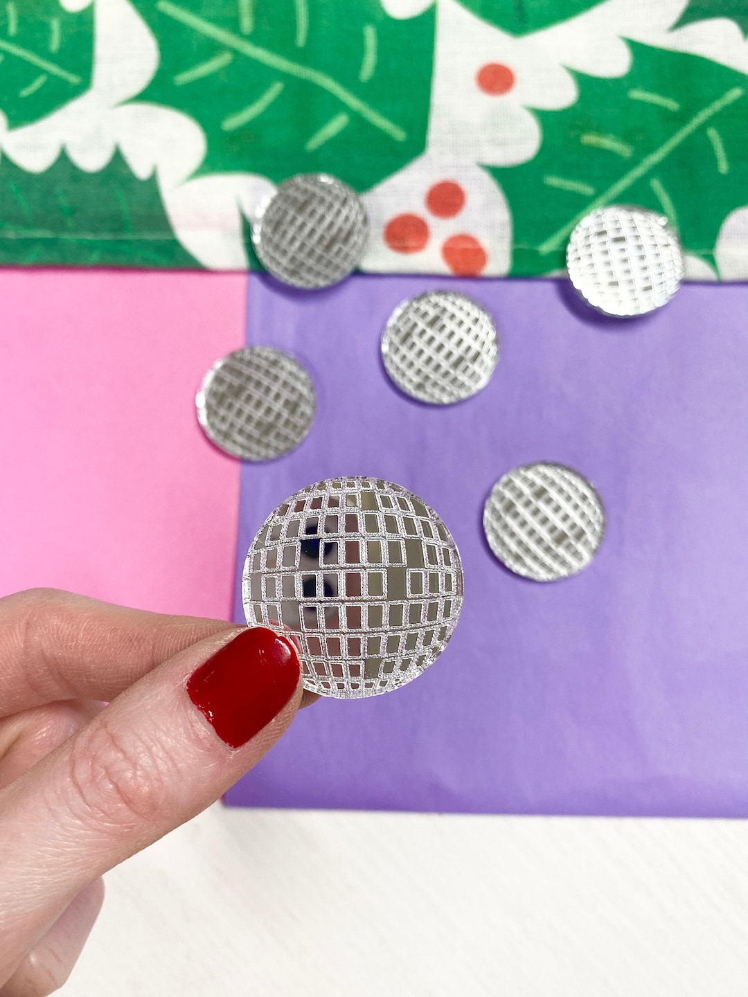 Disco Ball Cupcake Toppers Acrylic Cupcake Toppers Cake Etsy