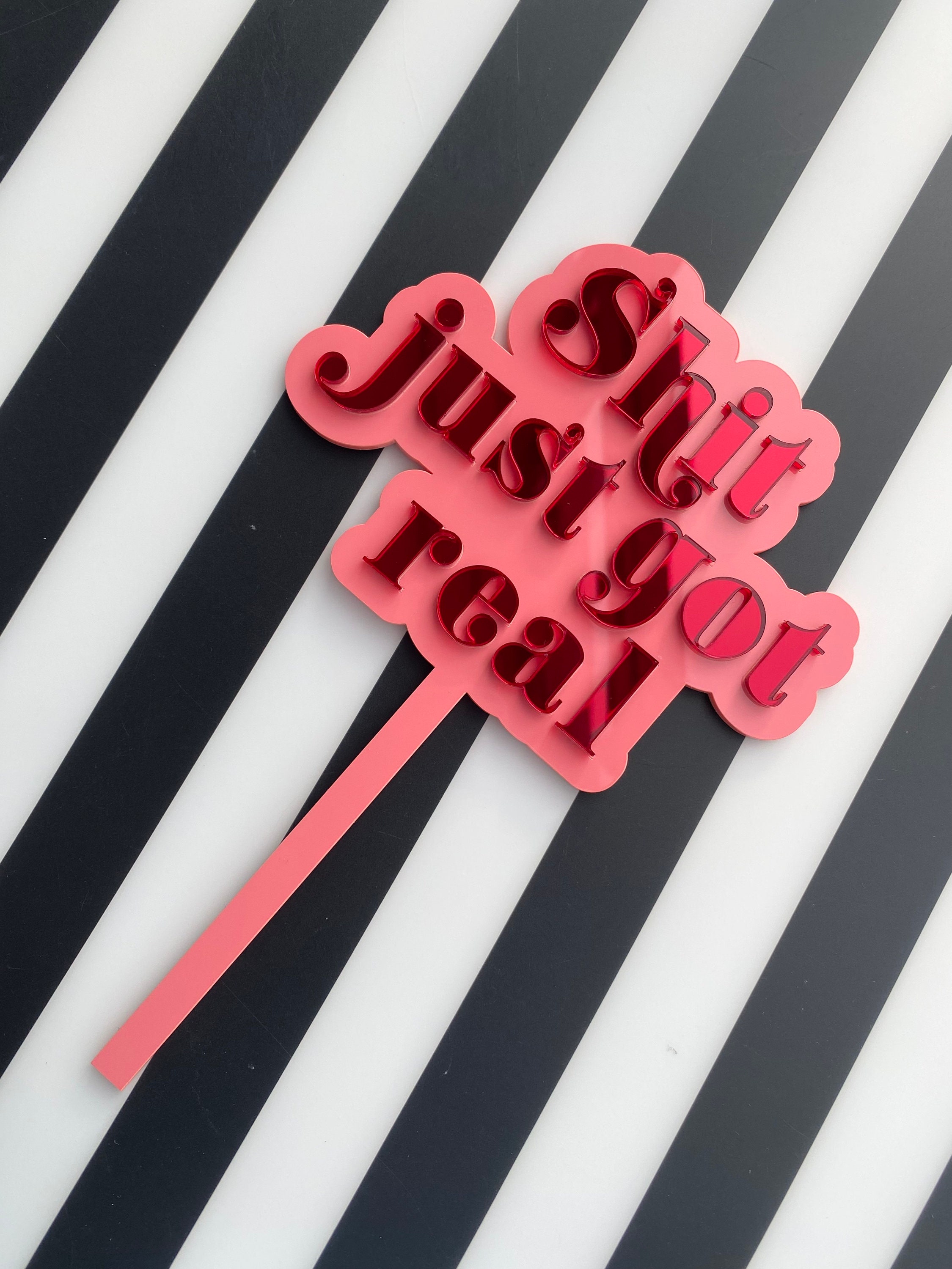 Shit Decarations Shit Just Got Real Wedding Cake Topper - Funny Wedding Cake Topper ...