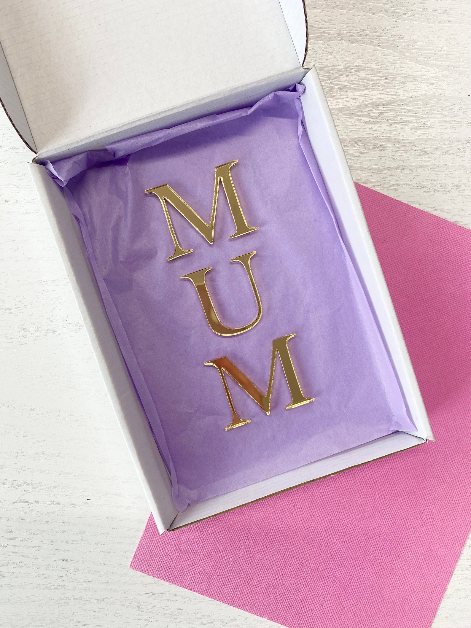 Mum Birthday Cake Topper - Birthday Cake Charm - Cake Decor - Mum Gold ...