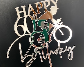 Fahrrad Tortendeko - Tortenstecker Geburtstag - Fahrrad Tortendeko - Tortenstecker Herren - Bike Cake Topper - Herren Tortendeko
