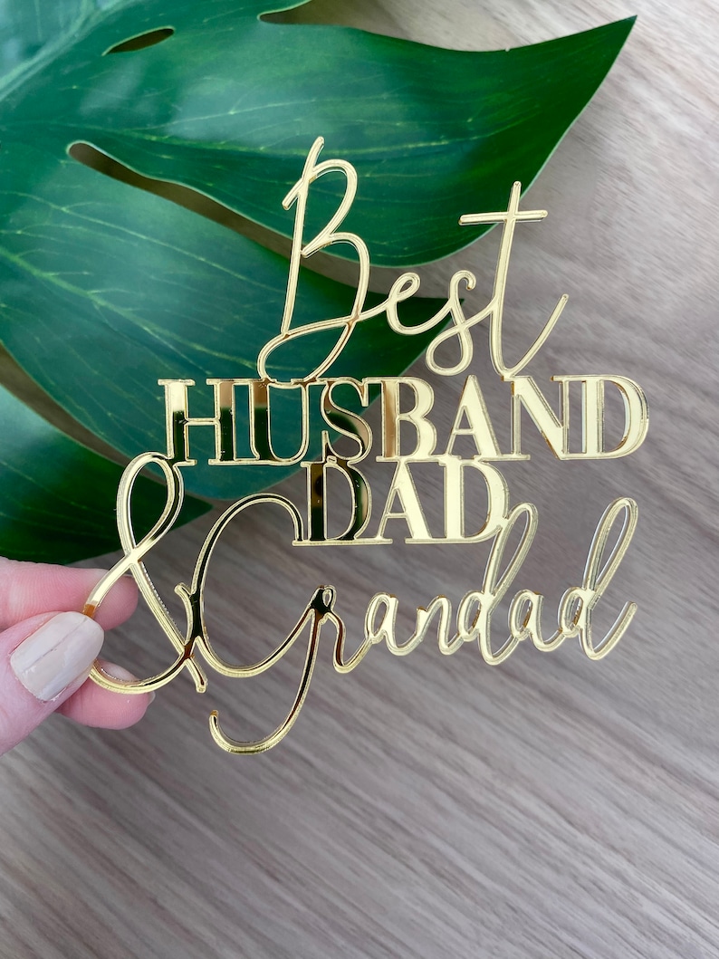Best Dad Cake Charm Husband Cake Charm New Job Cake Topper Birthday cake Topper For Men Special Dad Gift Cake Supplies-Party Decor Husband Dad Grandad