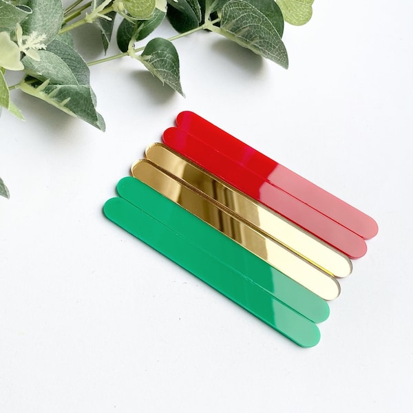 Red Green Gold Cakesicle Sticks - Cake Sticks - Acrylic Cakesickle Sticks - Baking Supplies - Cake Toppers - Cakesicles - Cake Sticks