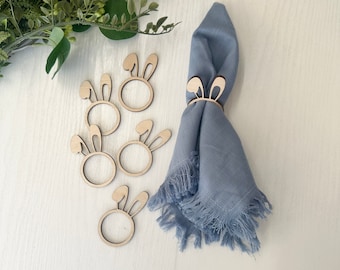 Anillos de servilleta de conejo - Decoración de mesa de Pascua - Decoraciones de Pascua - Decoración de Pascua - Servilletas de mesa de conejo - Decoración nórdica de Pascua-Mesa de cena de Pascua
