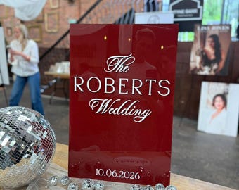 Wedding Signage -Personalised Acrylic Wedding Welcome Sign - 3D Mirror Names, Wedding Signage, A3, A2, A1 - Welcome Wedding Signs