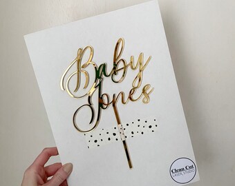 Baby Shower Cake Topper - Baby Shower Decor - Baby Shower Accessories - Party Supplies - Party Decor - Gender Reveal Cake Topper Acrylic