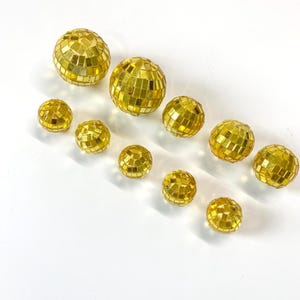 Gold Disco Balls - Mini Disco Balls - Cake Decorations-Gold Cake Toppers-Disco Ball Toppers-Cupcake Toppers-Gold Disco Ball Pack Birthday