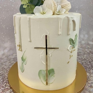 Cross Cake Charm - Christening Cake Decor - Cake Decorating - Acrylic Cake Charm - Holy Communion-Baptism Cake Topper Charm-Christening Cake