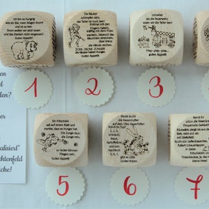 Personalisierbarer Tischspruchwürfel aus Holz, Würfel Sprüche