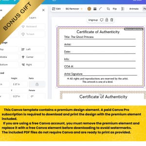 Printable ACEO Certificate of Authenticity PDF + PNG – One-of-a-Kind Art Card Non-Editable Instant Download image 4
