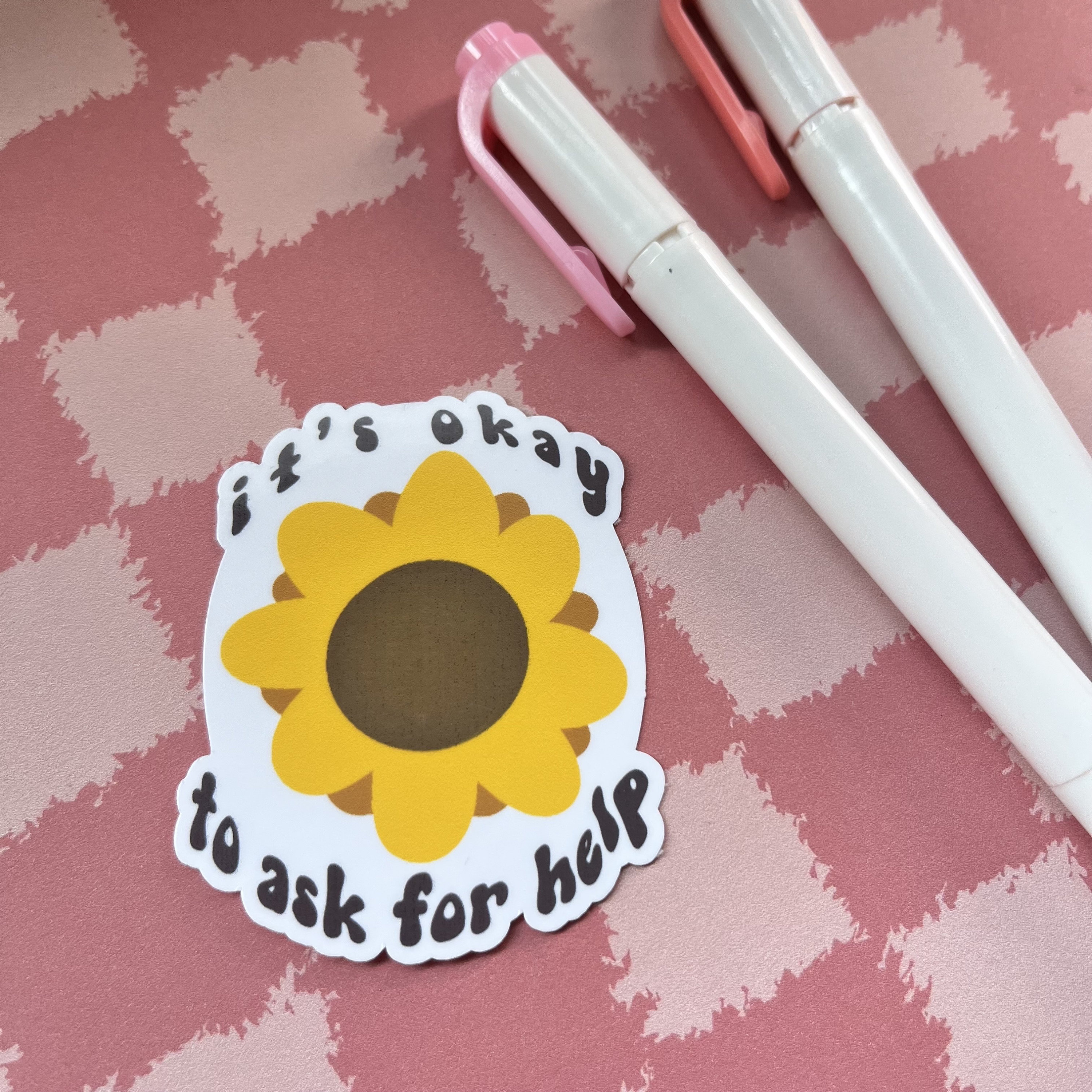 It's Okay to Ask for Help Sticker: Sunflower Waterproof Vinyl - Etsy