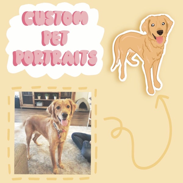 Pegatina personalizada para perros, dibujo de una foto, decoración de tarros de golosinas para perros, caja de sombras conmemorativa de mascotas, pegatina impermeable, pegatina de retrato personalizada