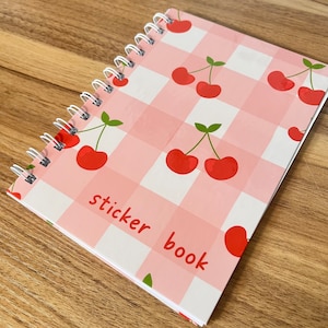 Stickeralbum kersen herbruikbaar, 5 x 7 herbruikbaar stickerboek (80 pagina's), stickeropslag, stickeralbums, herbruikbaar stickeralbum, stickerboek