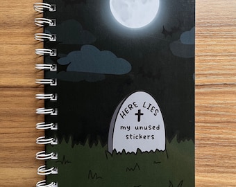 Graveyard Reusable Sticker Album, Halloween Sticker Book (80 Pages)